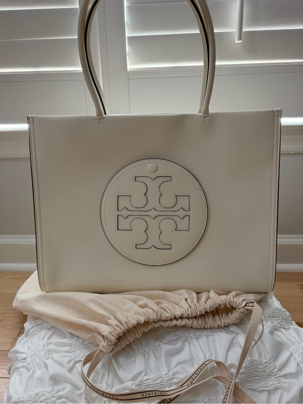 Tory Burch Warm White Small Ella Bio Tote